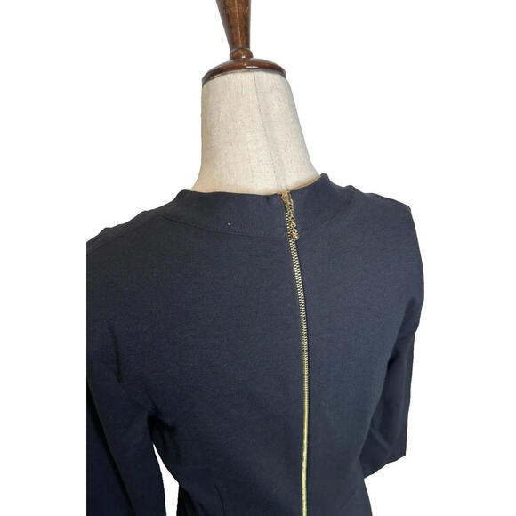 Kate Spade Darlene Dress 4 V Neck A Line Little Black Dress 3/4 Sleeve Pintuck - Picture 7 of 9